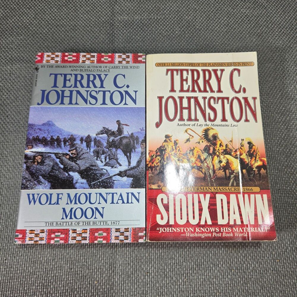 Lot of 2 Terry Johnston Plainsmen Western Books Wolf Mountain Moon & Sioux Dawn